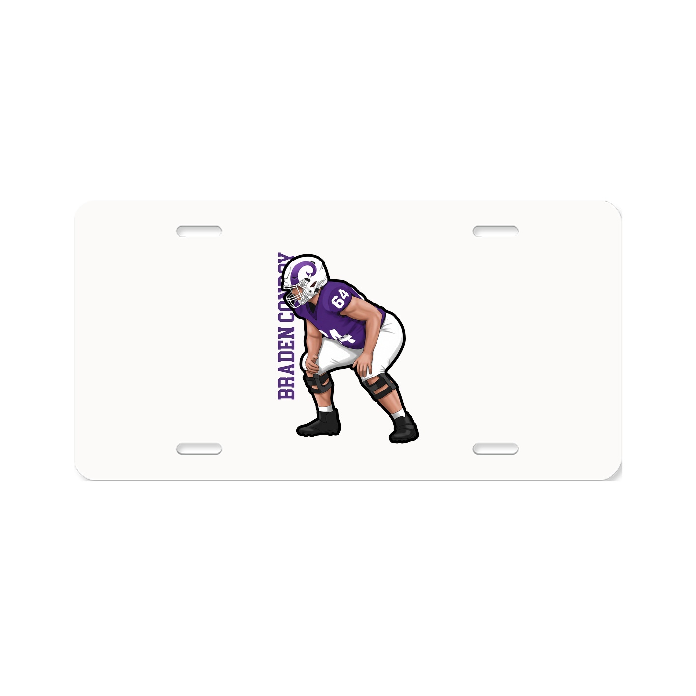 License Plate — Name Vertical in Classic