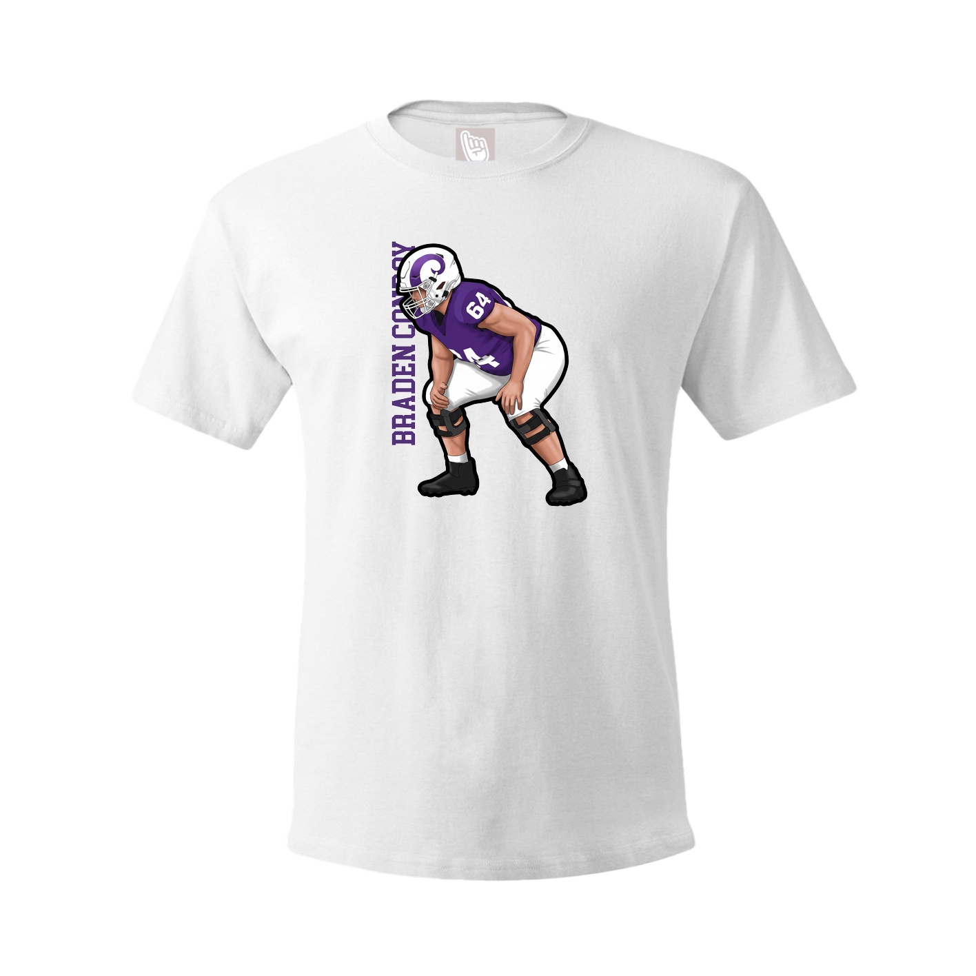 Youth Tee — Name Vertical in White