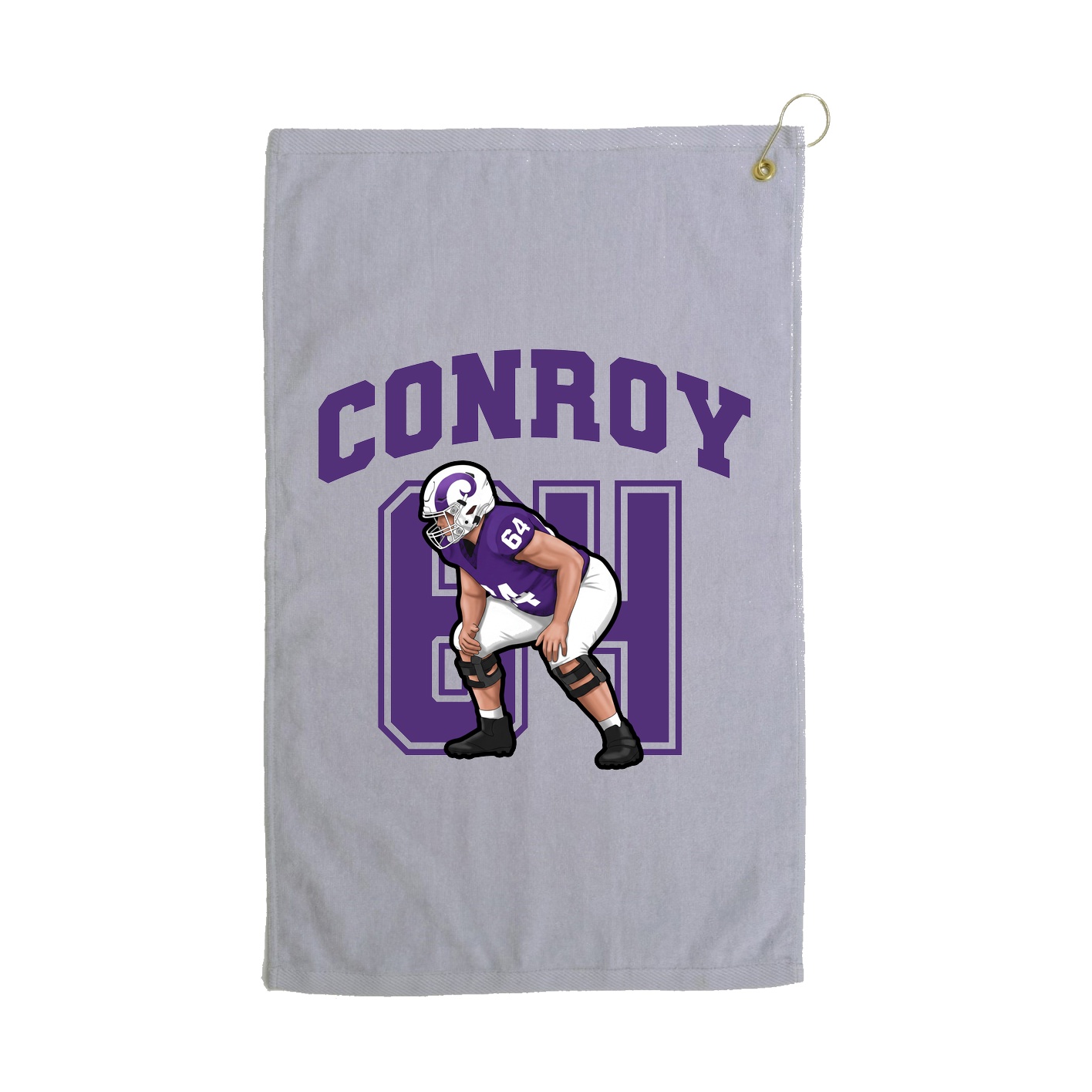 Golf Towel — Number in Grey