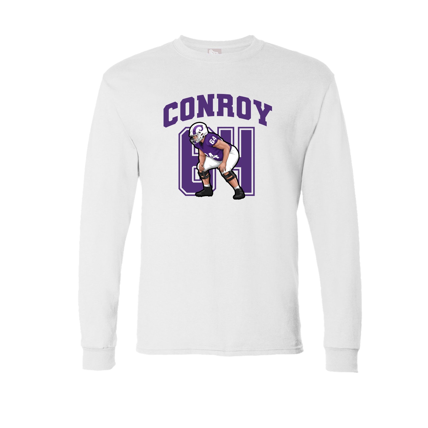 Long Sleeve Tee — Number in White