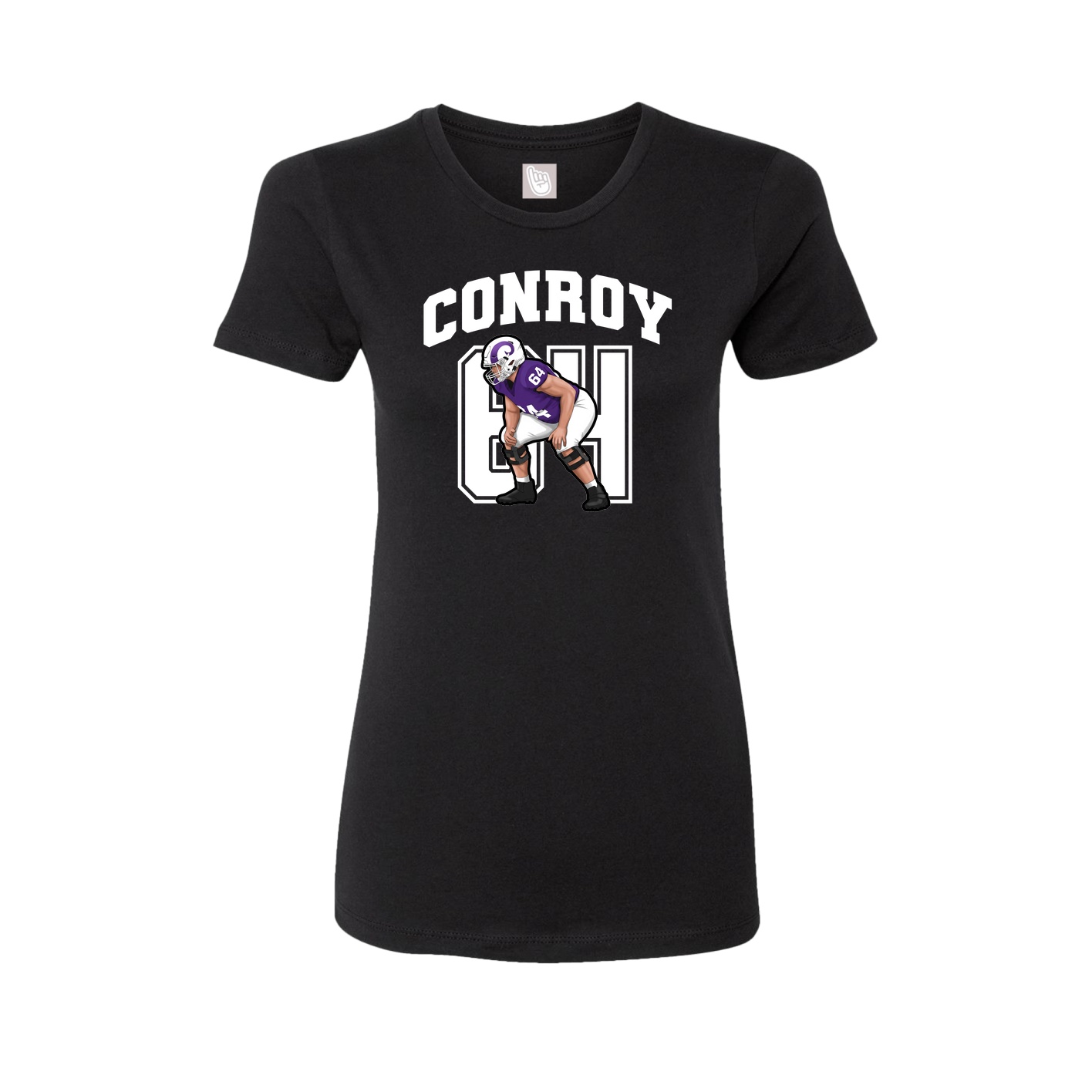 Fitted Women's Tee — Number in Black