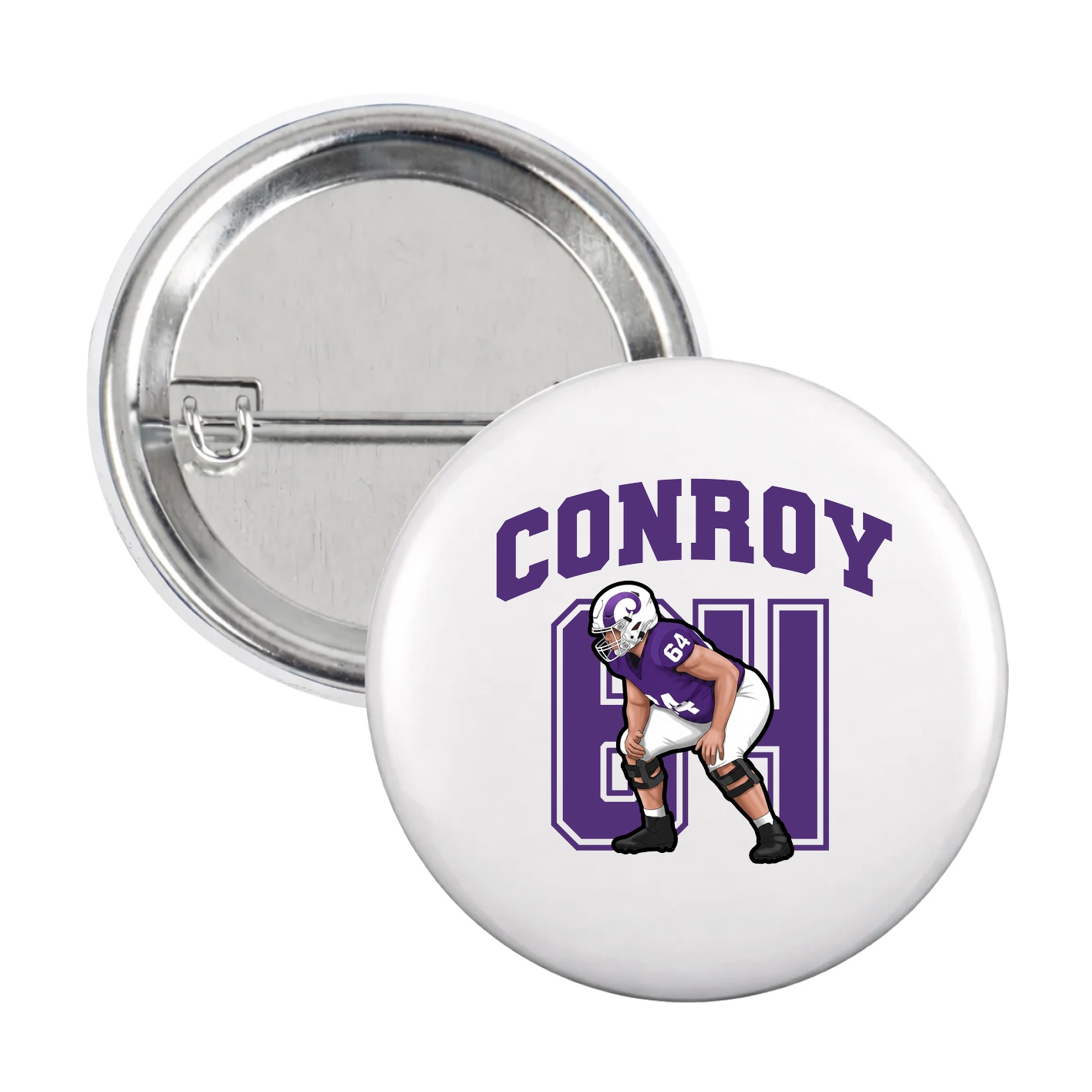Game Day Button — Number in White