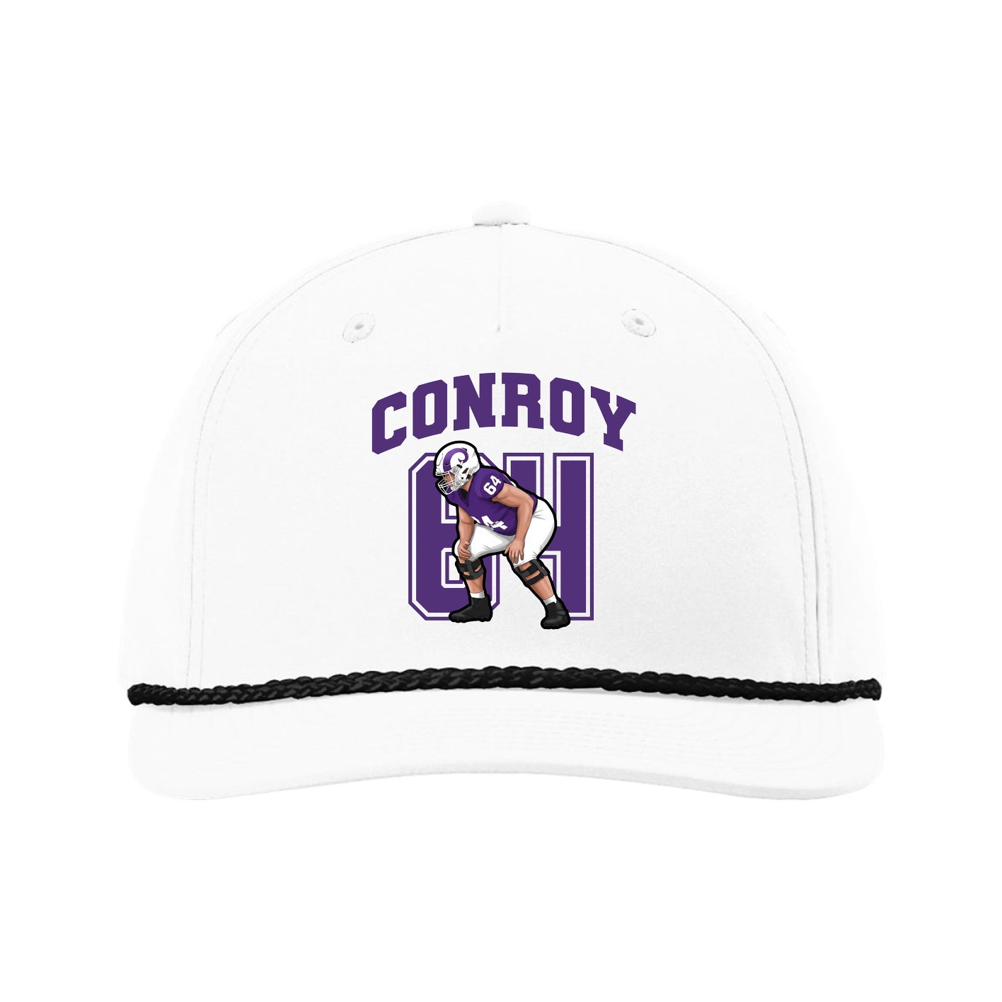 Five-Panel Classic Rope Cap — Number in White