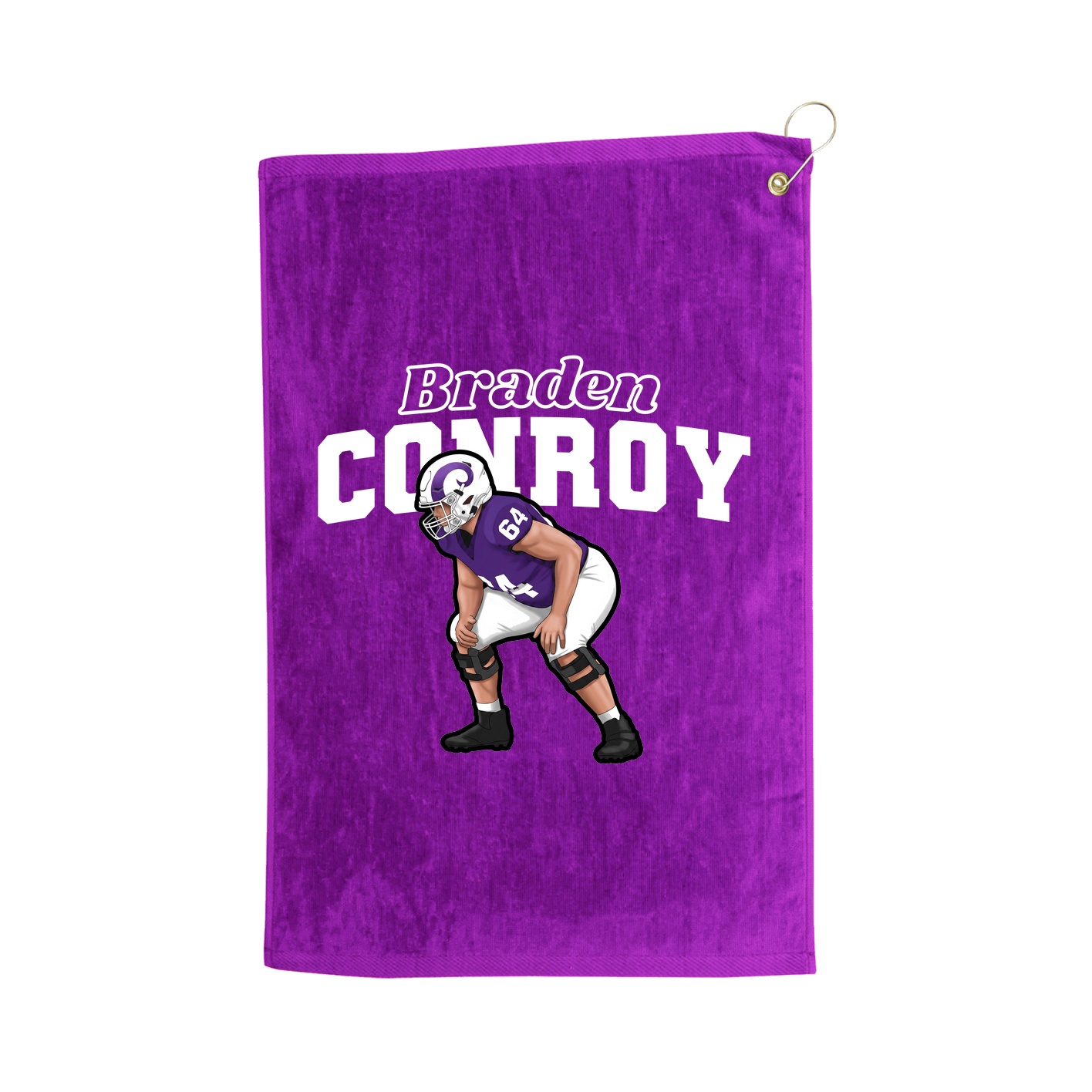 Golf Towel — Name Arch in Purple
