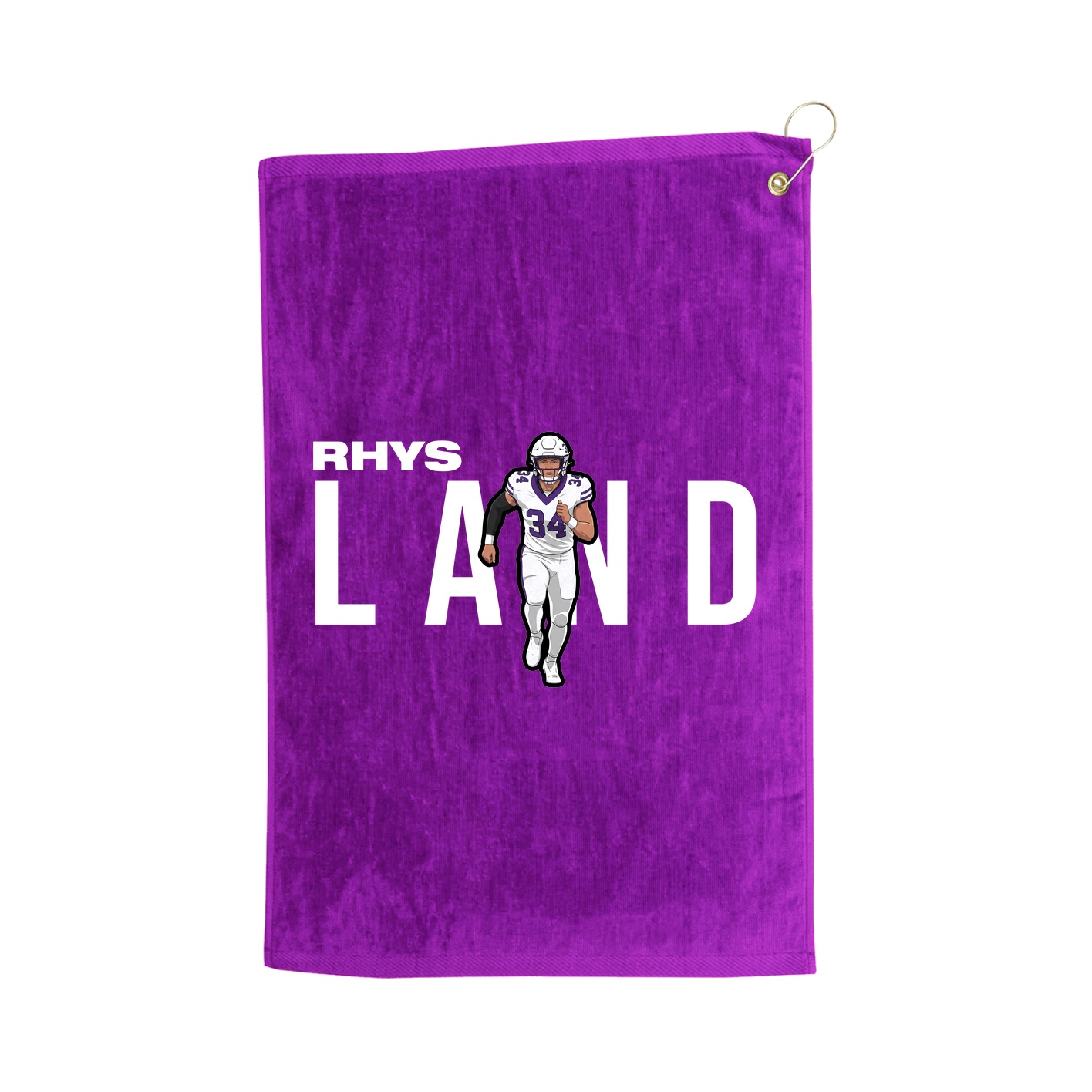 Golf Towel — Player Name in Purple