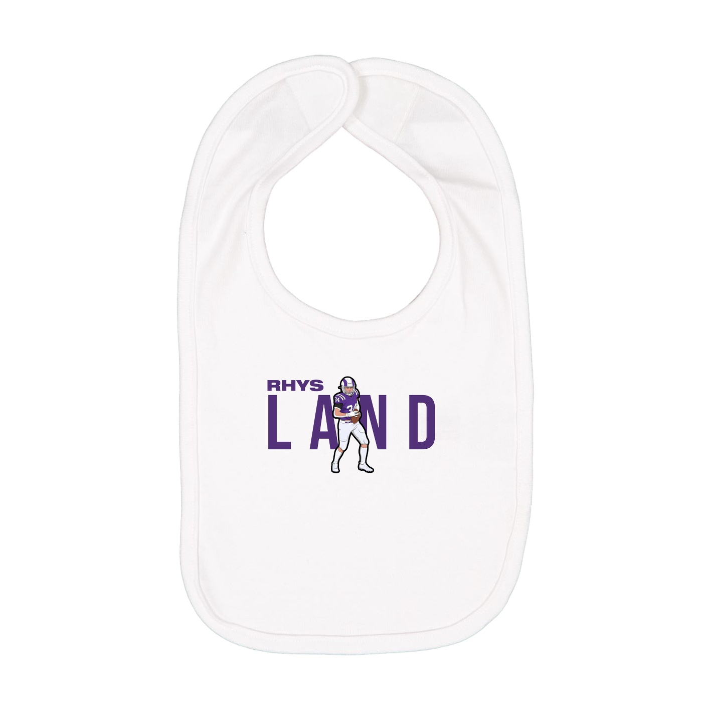 Infant Bib — Player Name in White