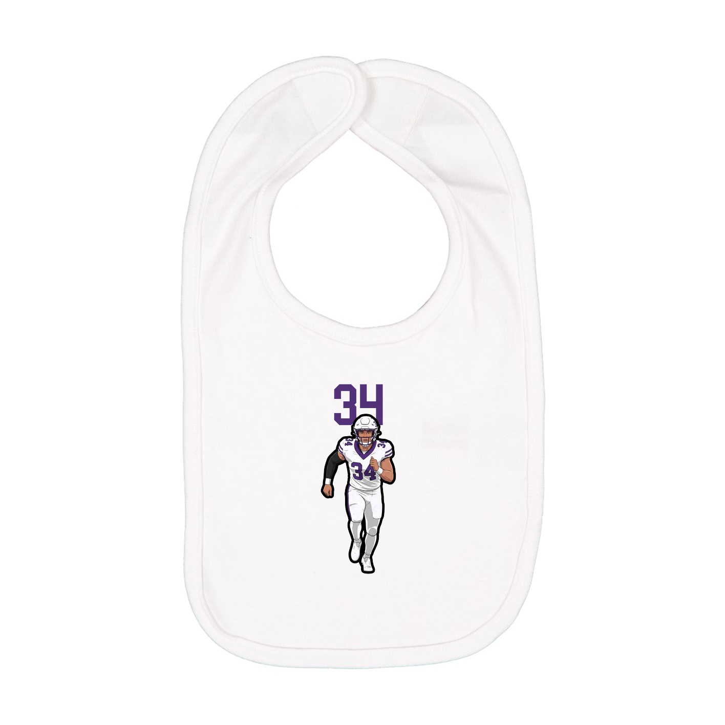 Infant Bib — Number Top in White