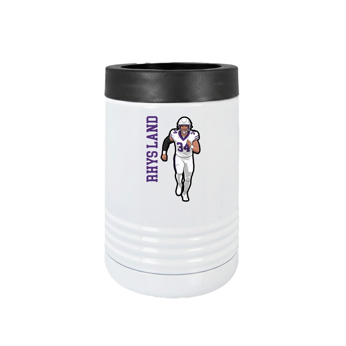 Beverage Holder — Name Vertical in White