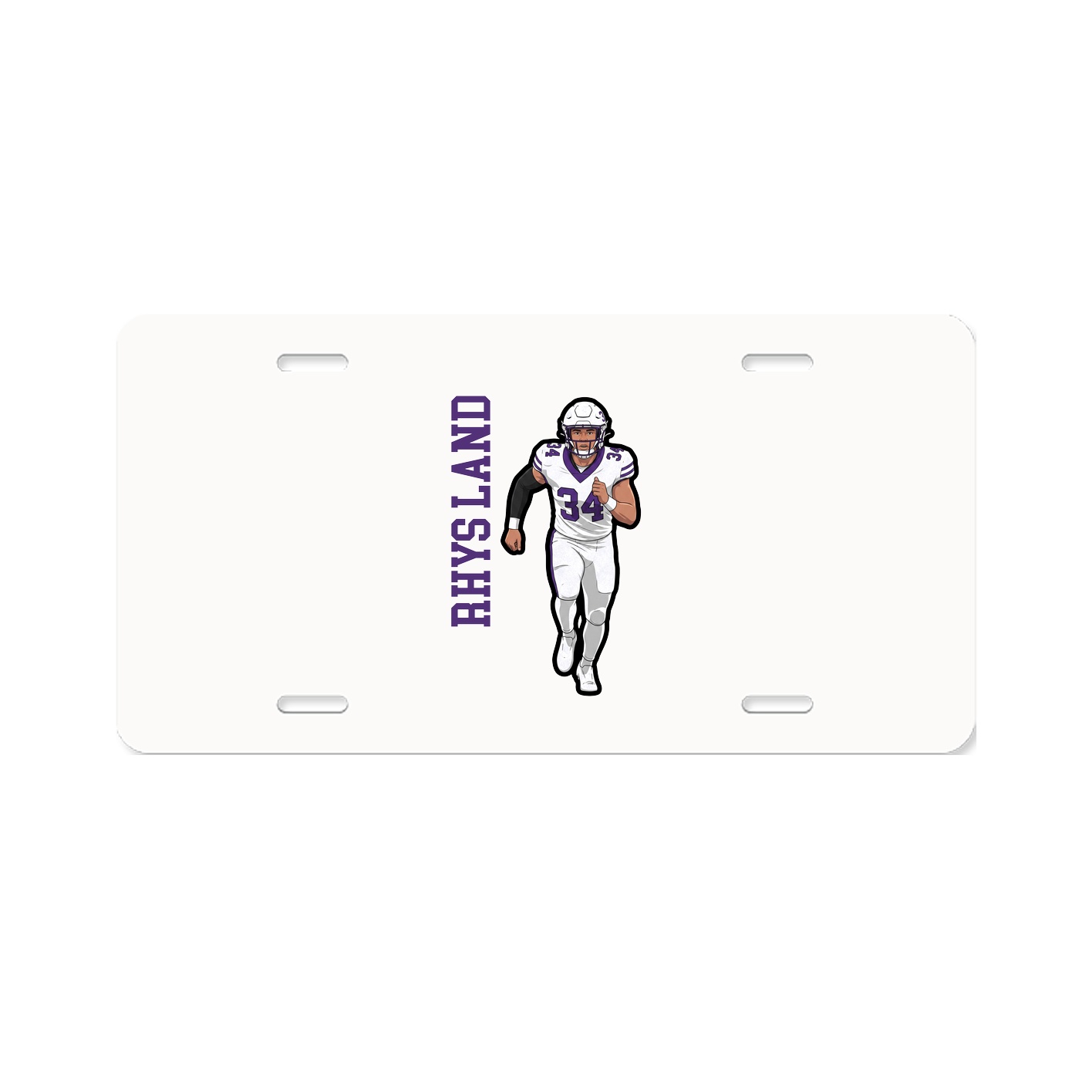 License Plate — Name Vertical in Classic