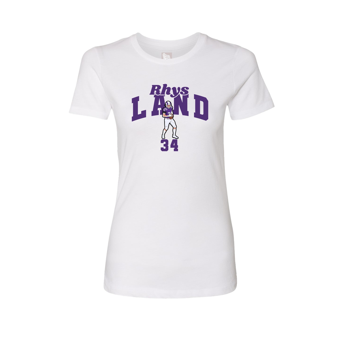 Fitted Women's Tee — Signature Arch in White