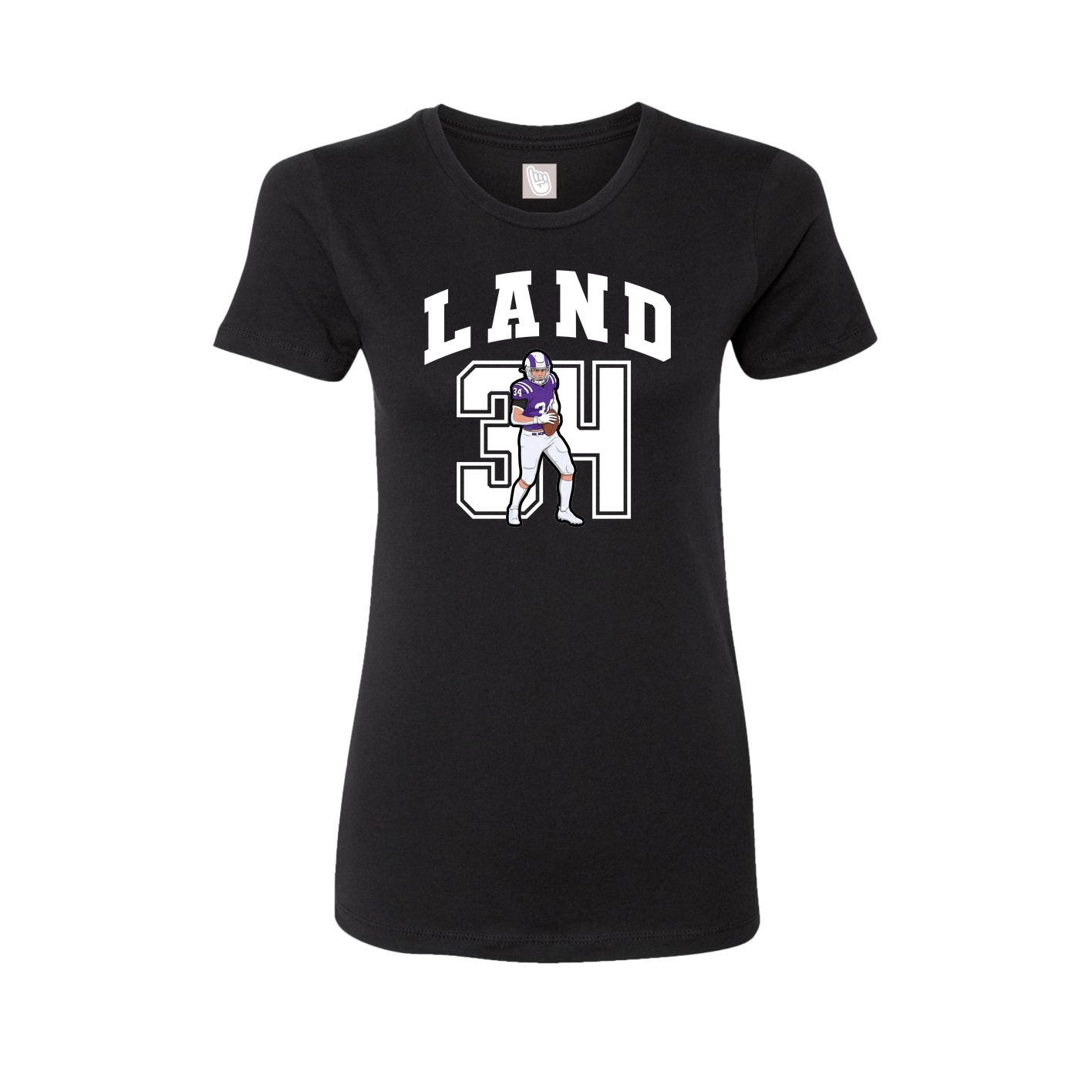 Fitted Women's Tee — Number in Black