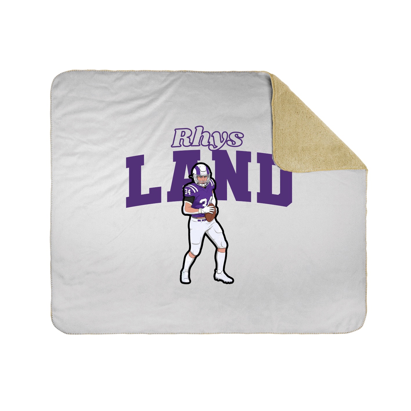 Throw Blanket — Name Arch in White