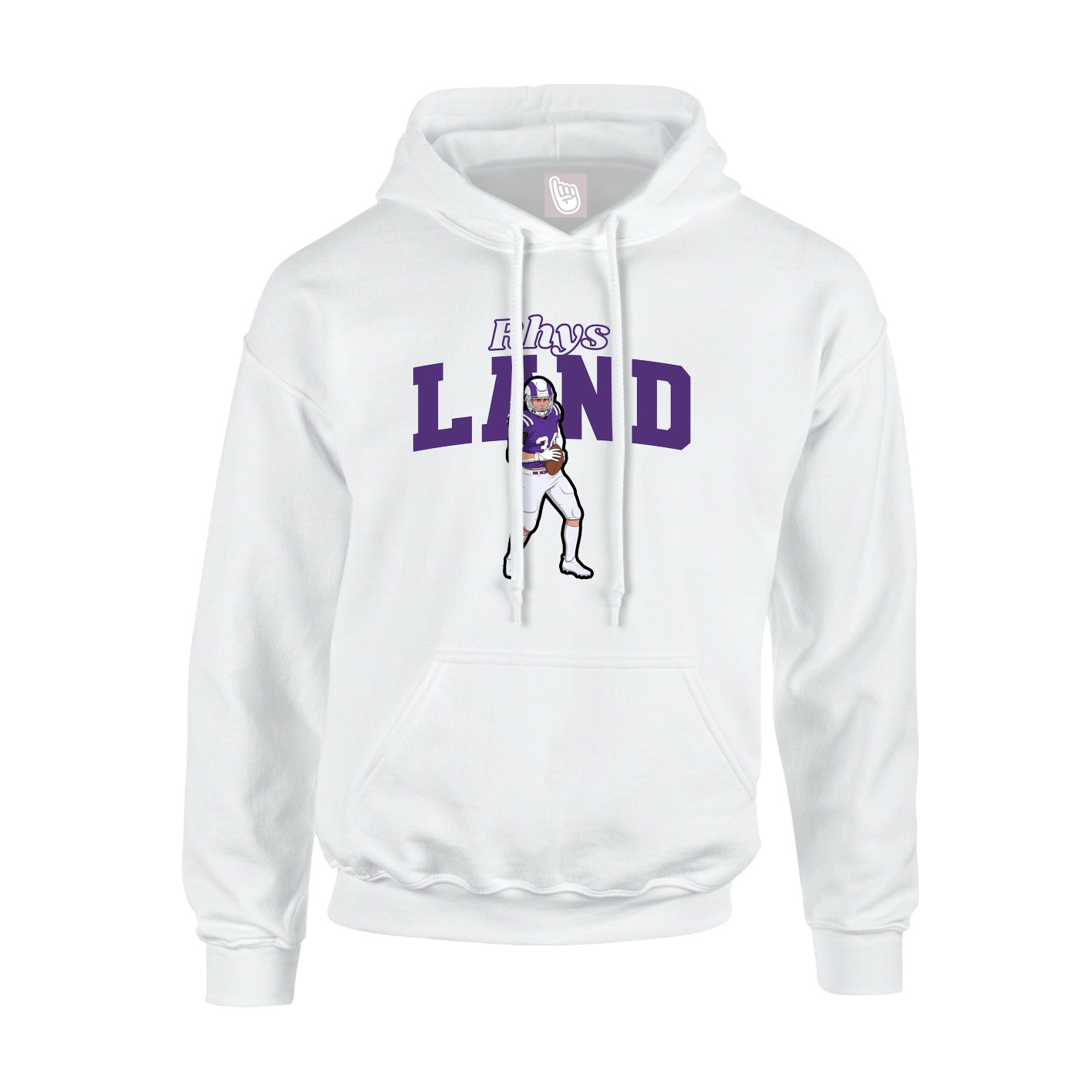Hoodie — Name Arch in White