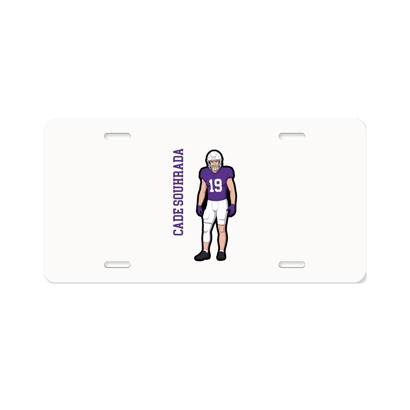 License Plate — Name Vertical in Classic