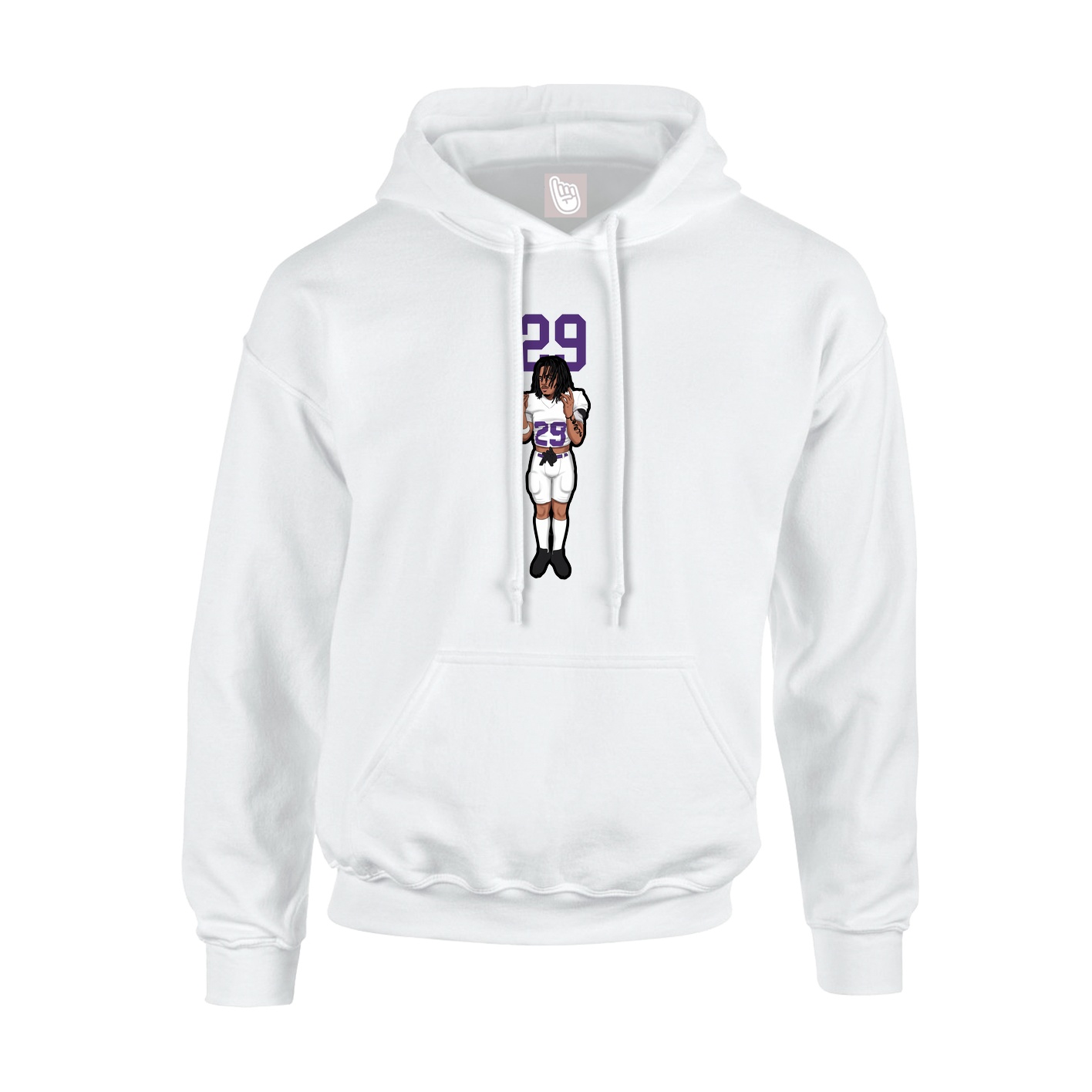 Hoodie — Number Top in White