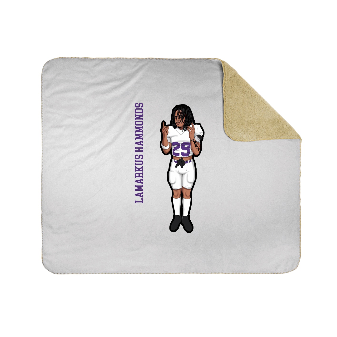Throw Blanket — Name Vertical in White