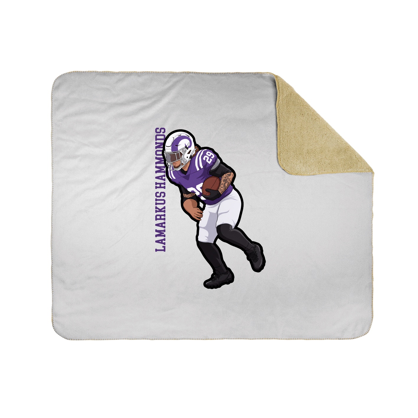 Throw Blanket — Name Vertical in White