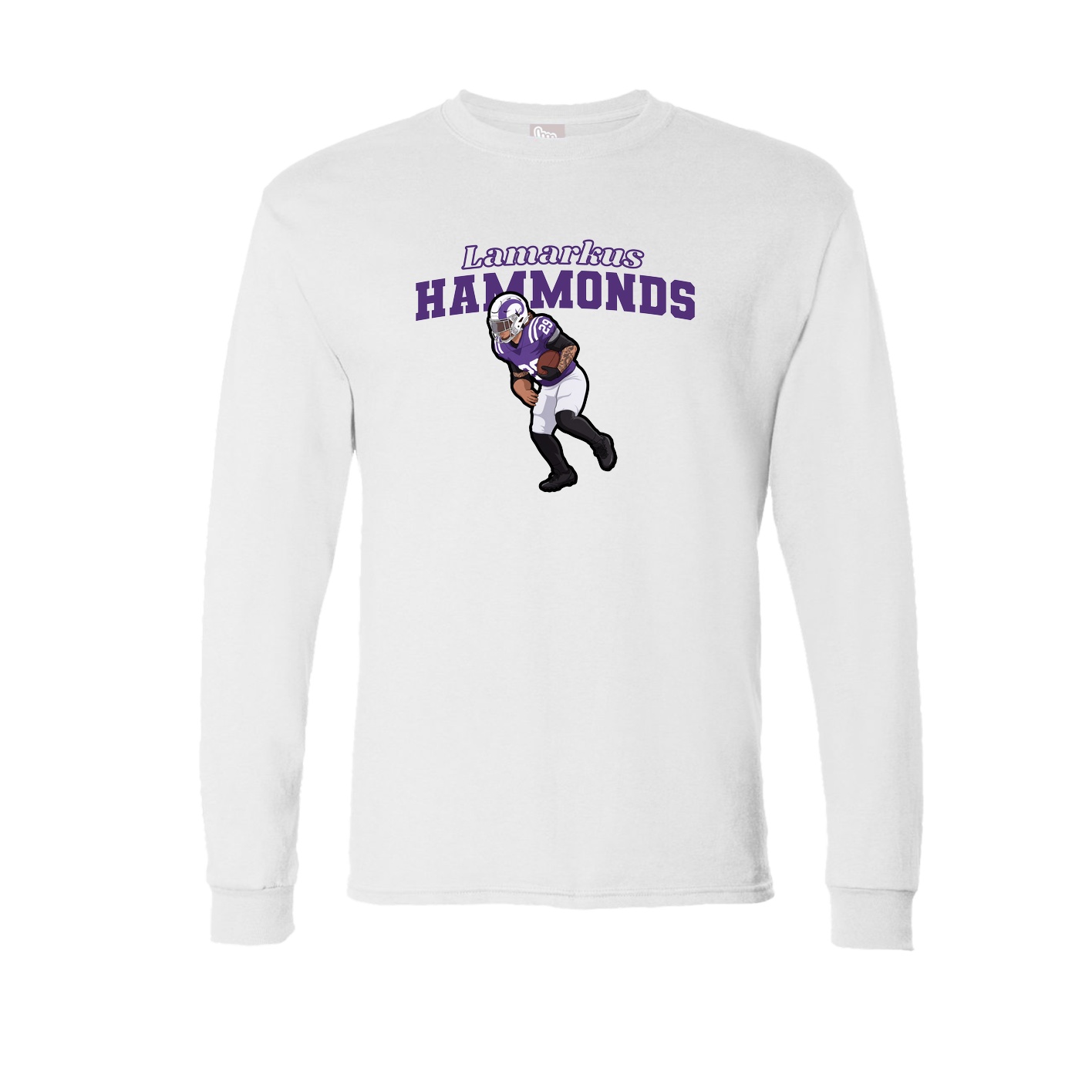 Long Sleeve Tee — Name Arch in White