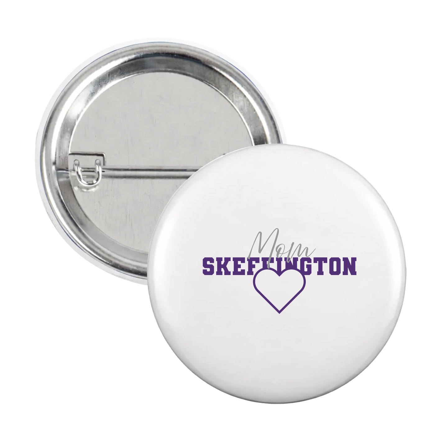 Game Day Button — Mothers Day Heart in White