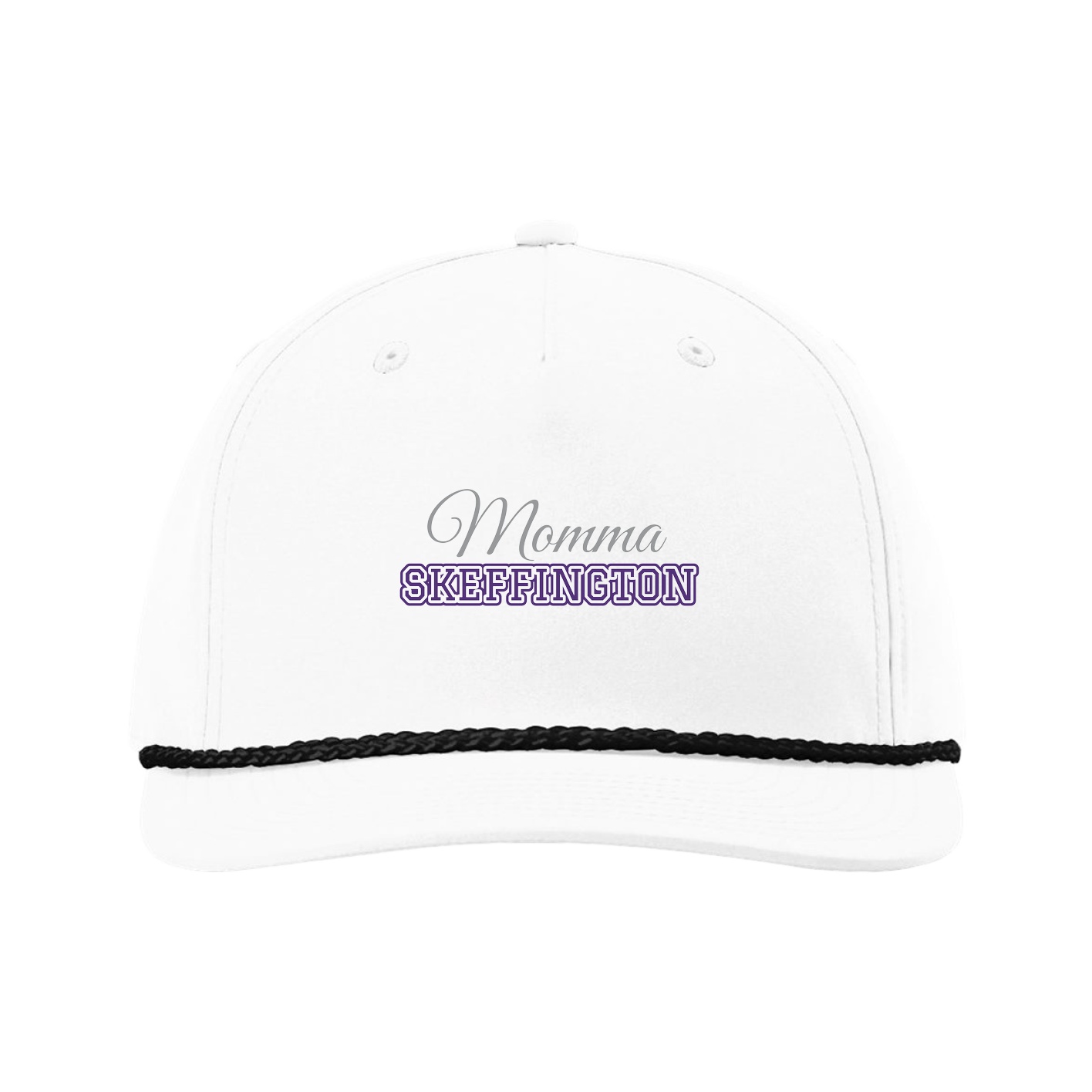 Five-Panel Classic Rope Cap — Mothers Day Block in White