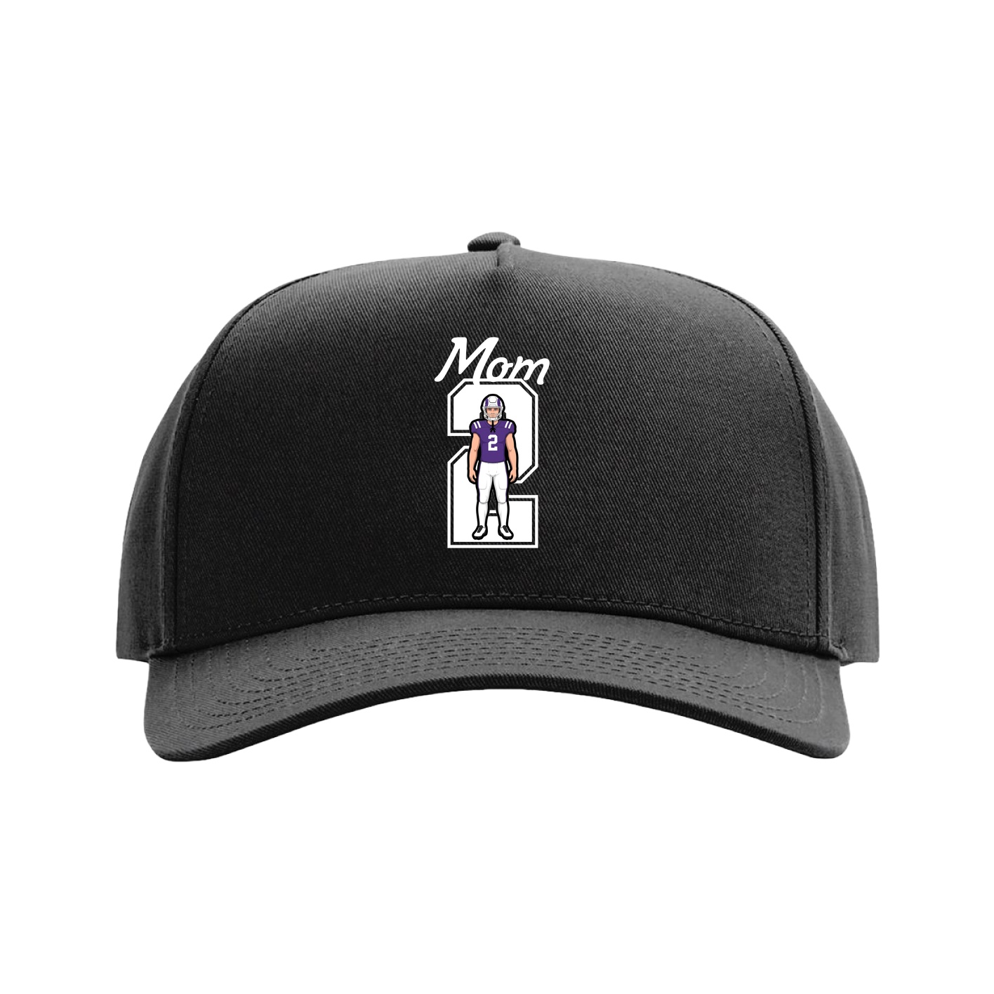 Full Fabric Five-Panel Champ Cap — Mothers Day Shirsey in Black
