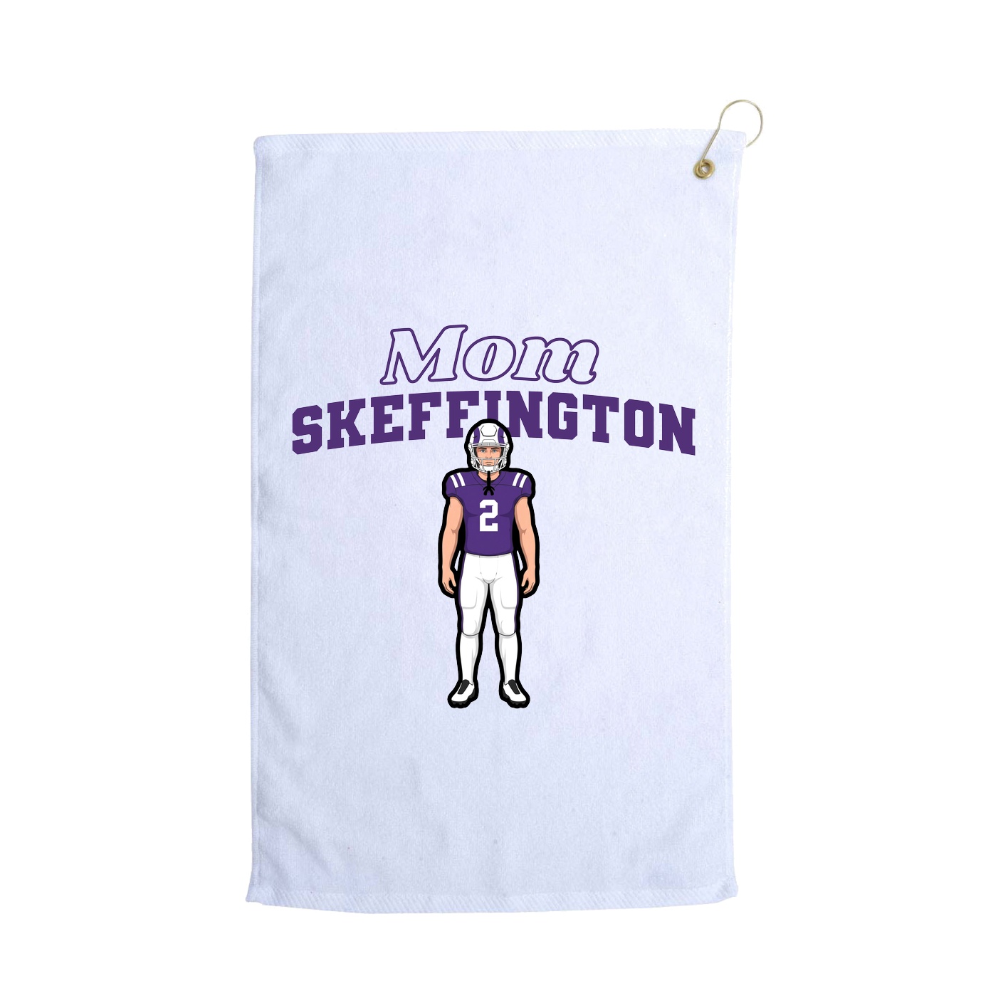Golf Towel — Mothers Day Block in White
