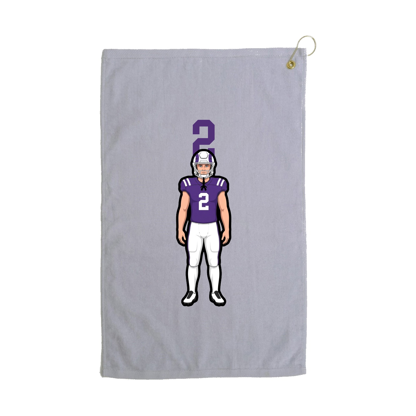 Golf Towel — Number Top in Grey