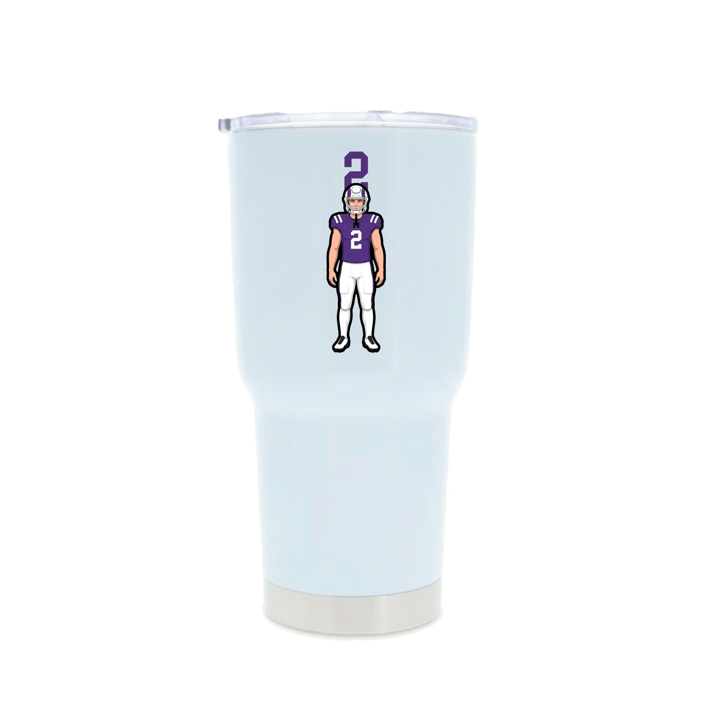 30oz Stainless Steel Tumbler — Number Top in White