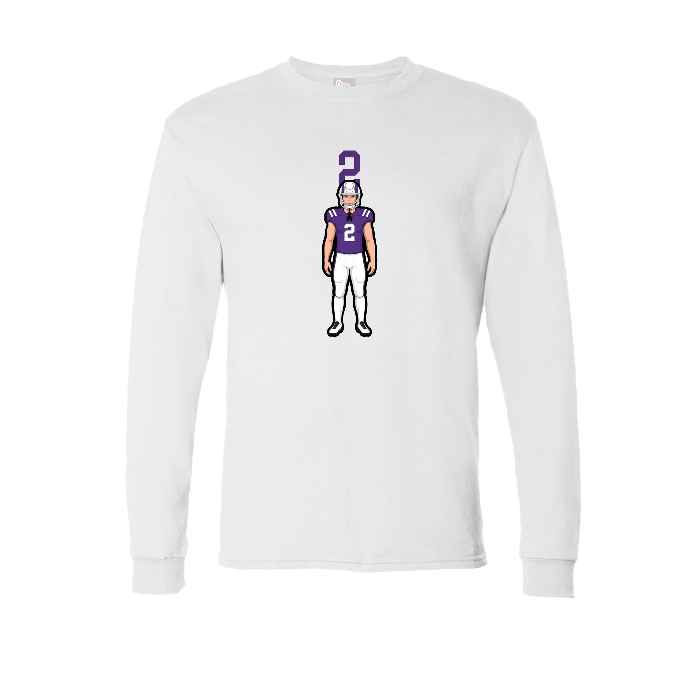 Long Sleeve Tee — Number Top in White