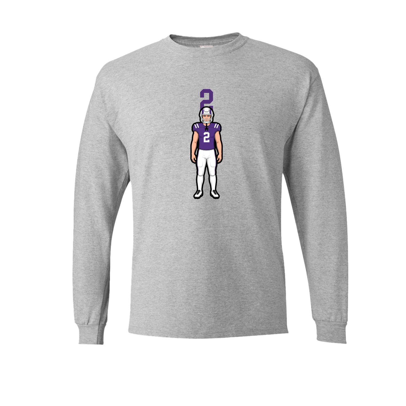 Long Sleeve Tee — Number Top in Grey