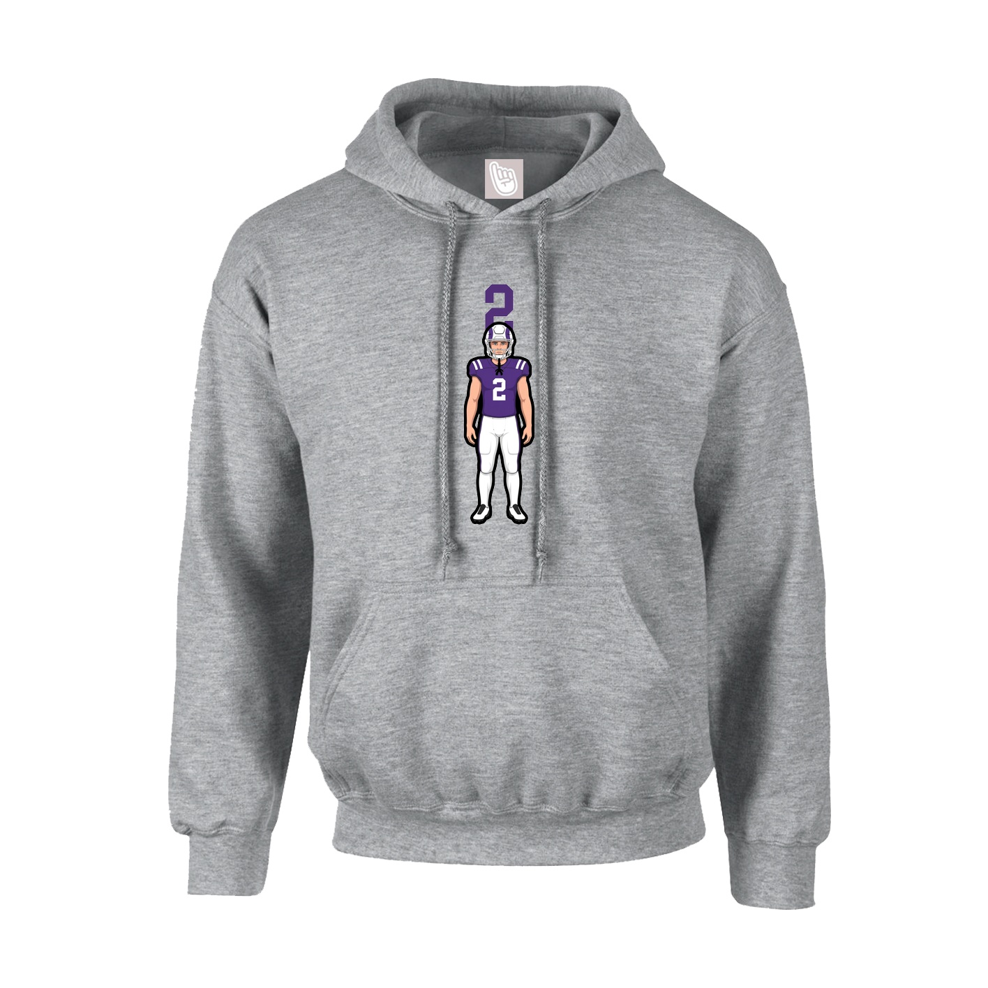 Hoodie — Number Top in Grey