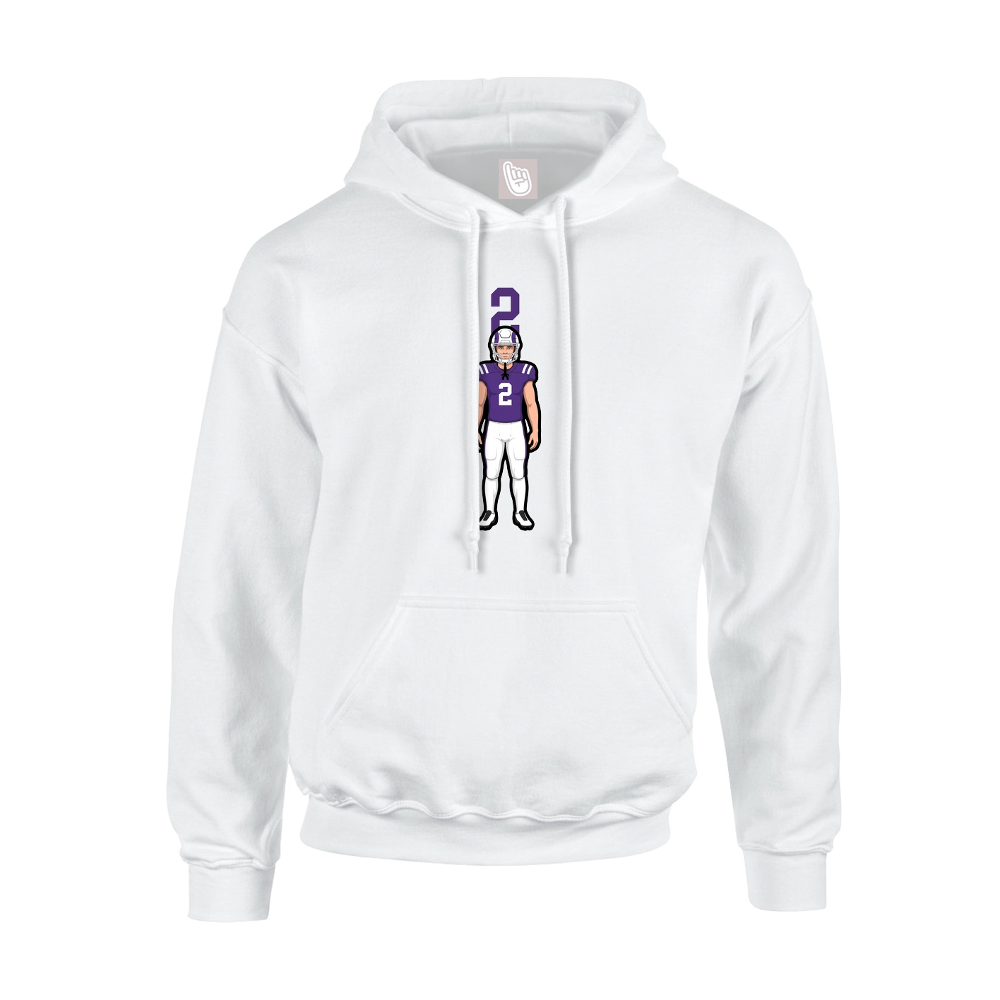Hoodie — Number Top in White