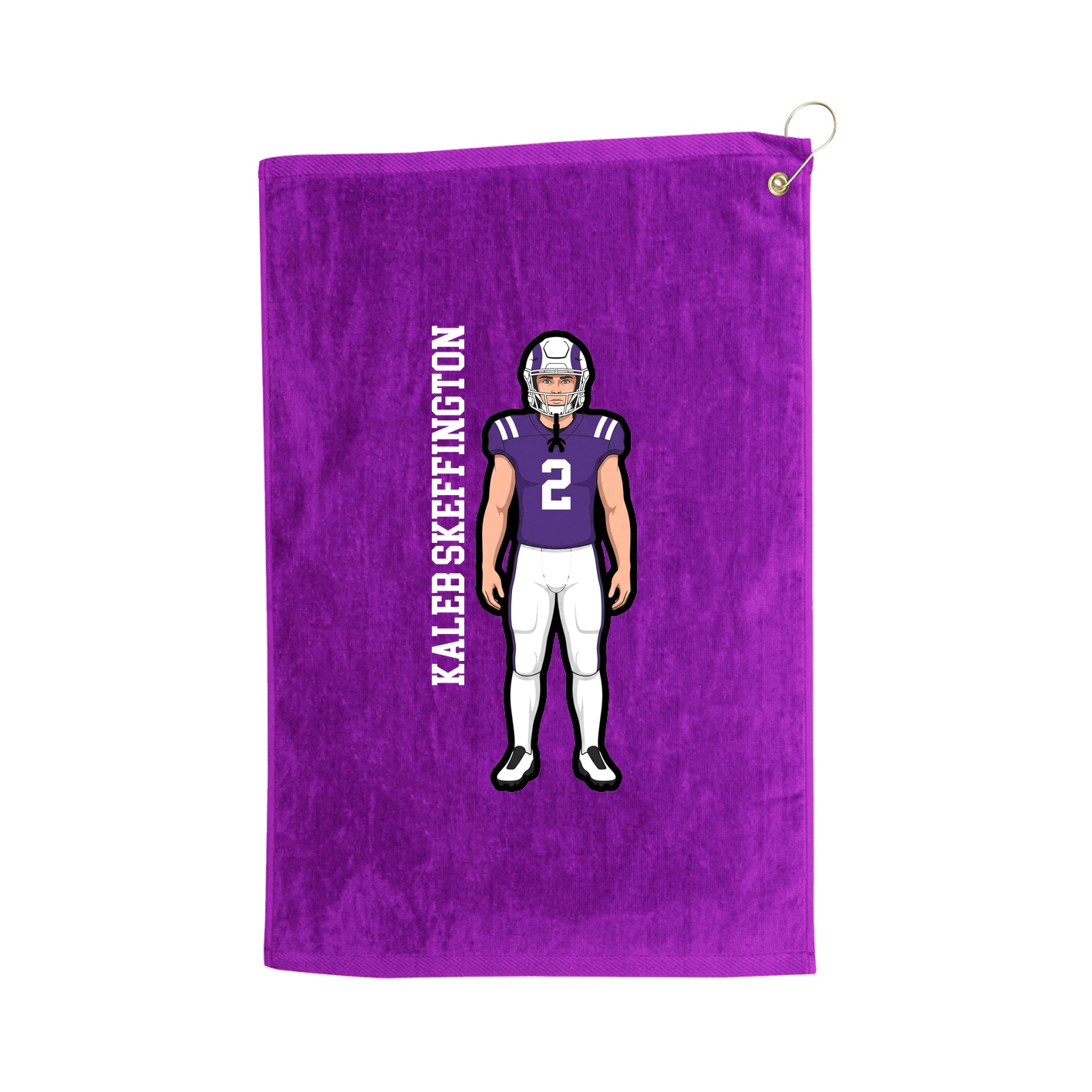 Golf Towel — Name Vertical in Purple