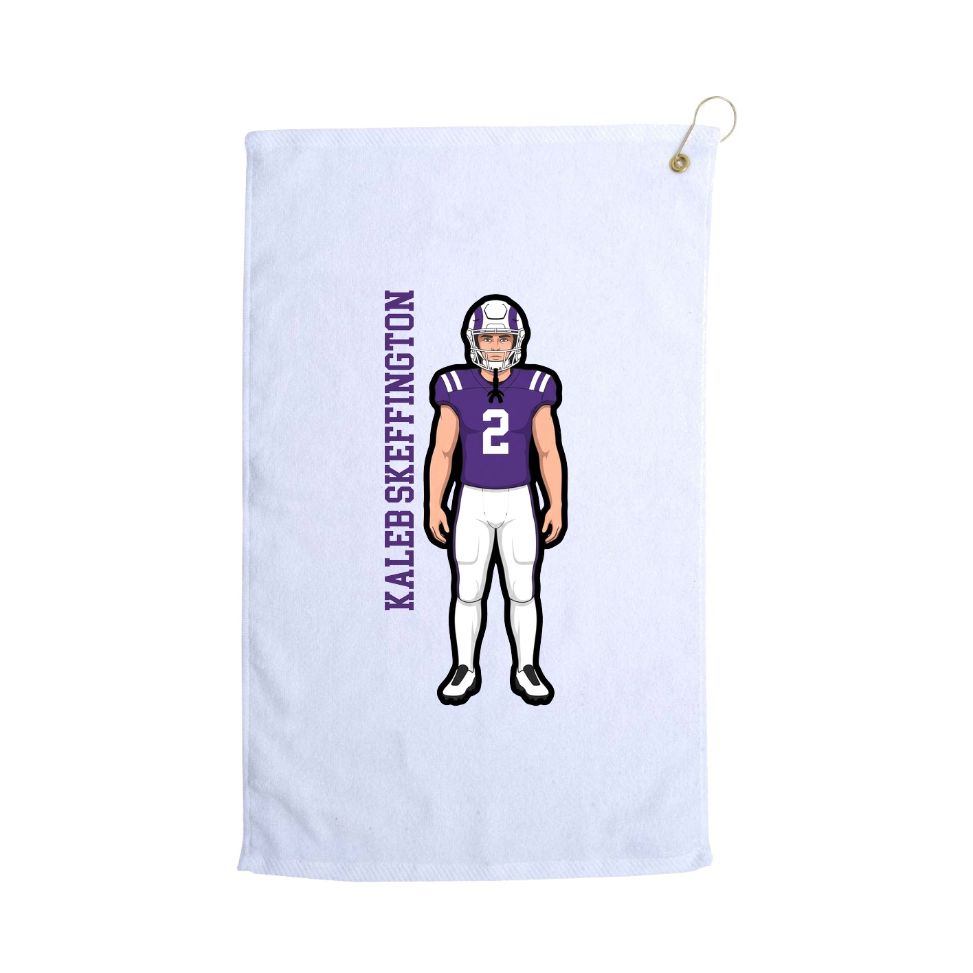 Golf Towel — Name Vertical in White