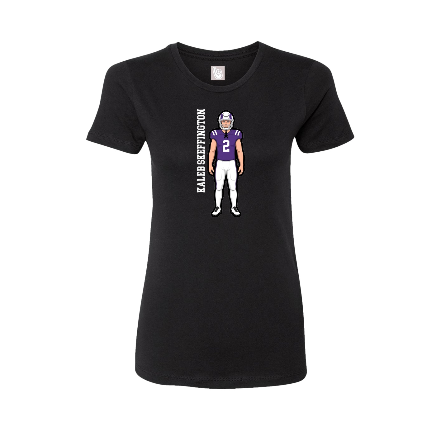 Fitted Women's Tee — Name Vertical in Black