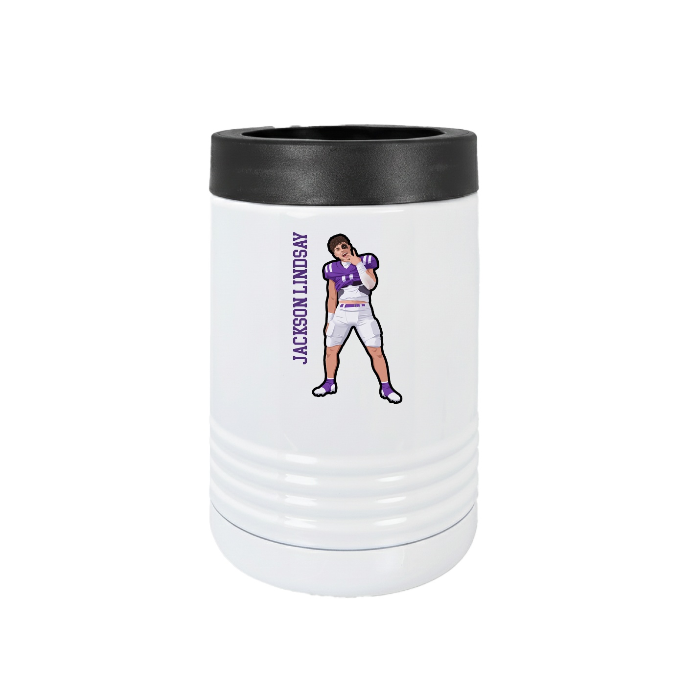 Beverage Holder — Name Vertical in White