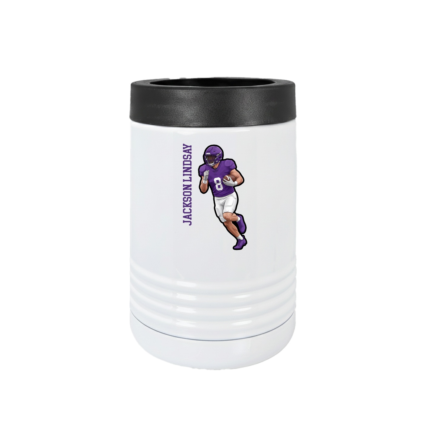 Beverage Holder — Name Vertical in White