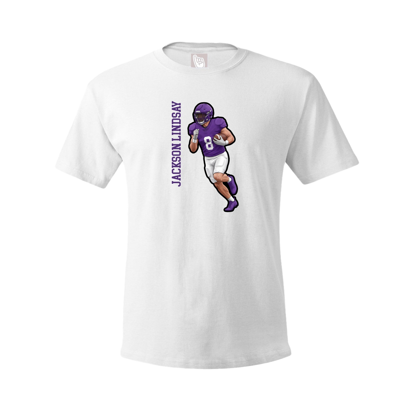 Tee — Name Vertical in White