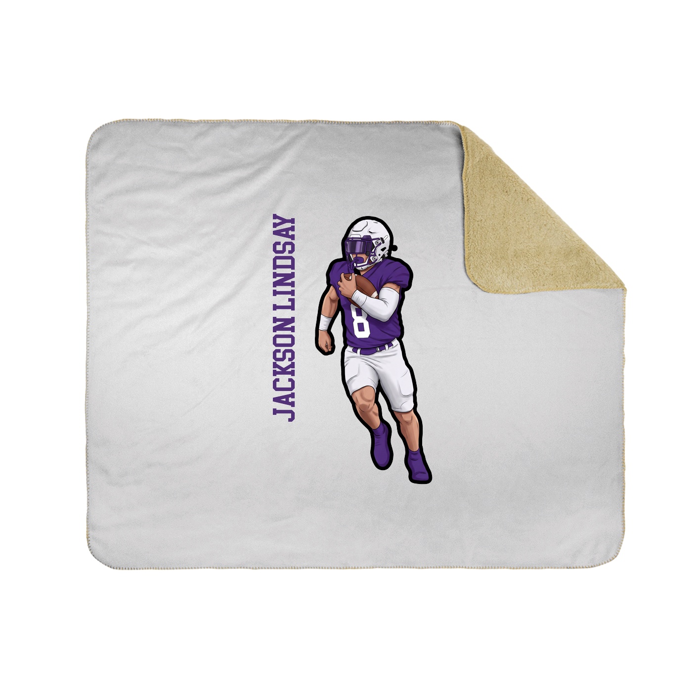 Throw Blanket — Name Vertical in White