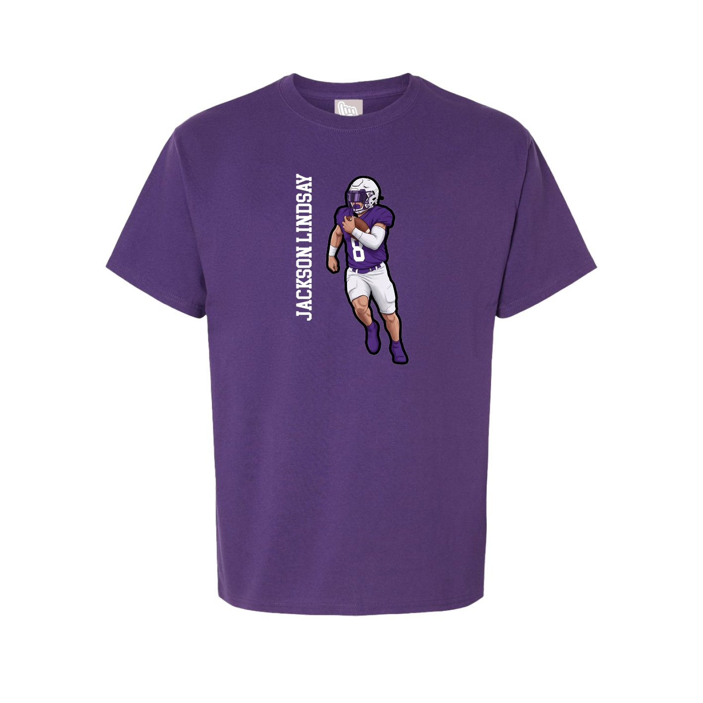 Youth Tee — Name Vertical in Purple