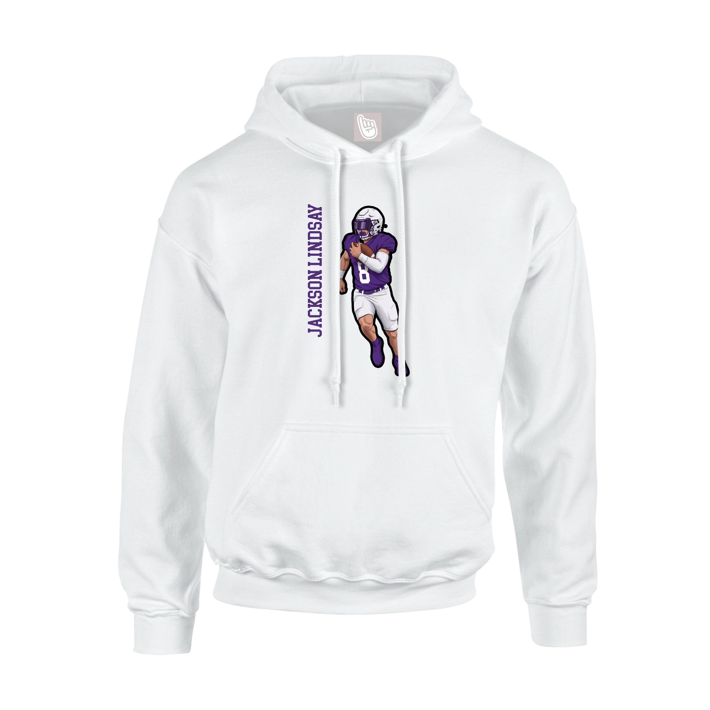 Hoodie — Name Vertical in White