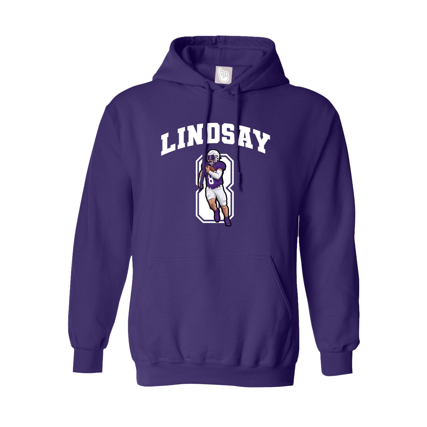 Youth Hoodie — Number in Purple
