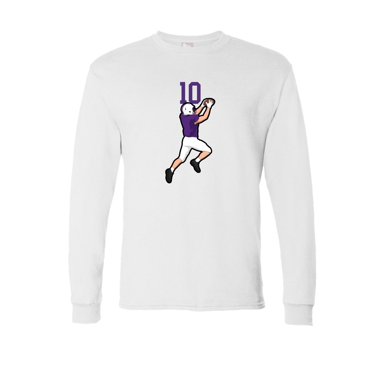 Long Sleeve Tee — Number Top in White