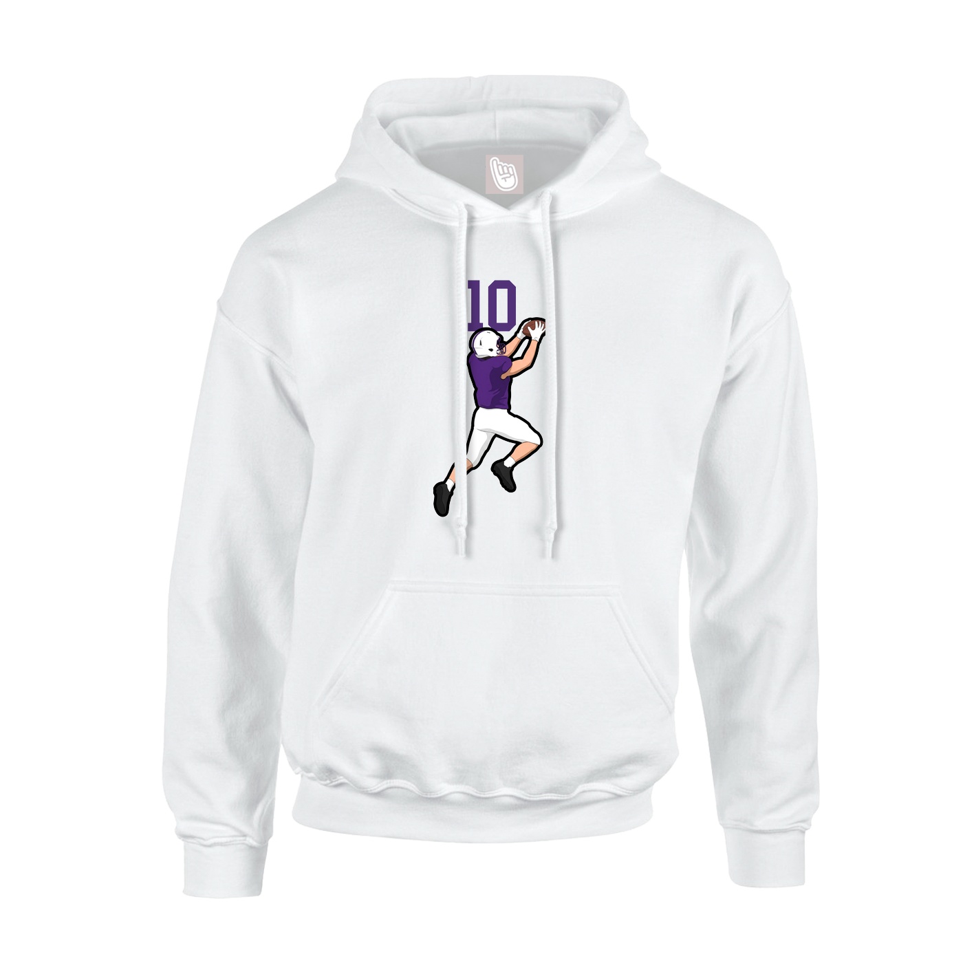 Youth Hoodie — Number Top in White