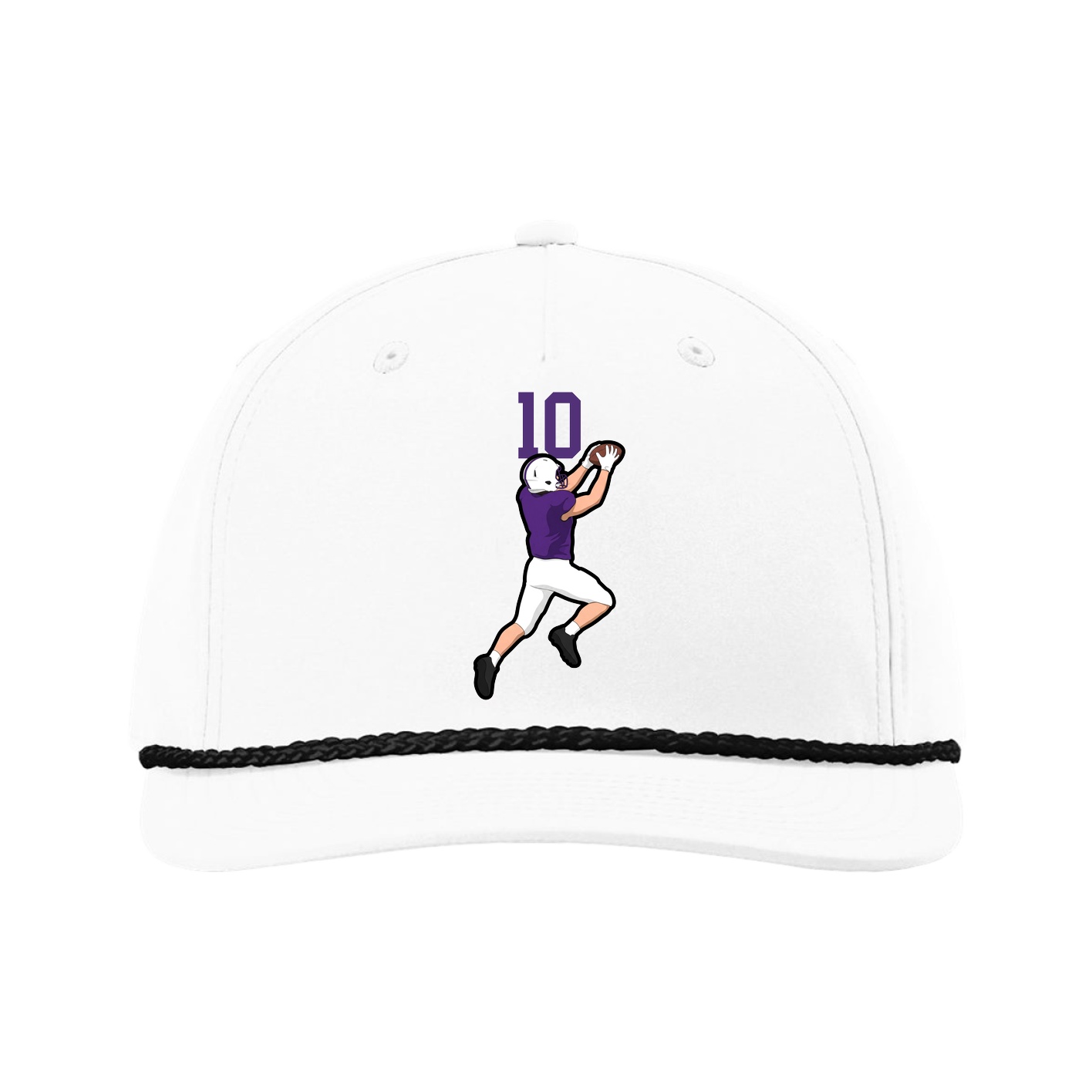 Five-Panel Classic Rope Cap — Number Top in White