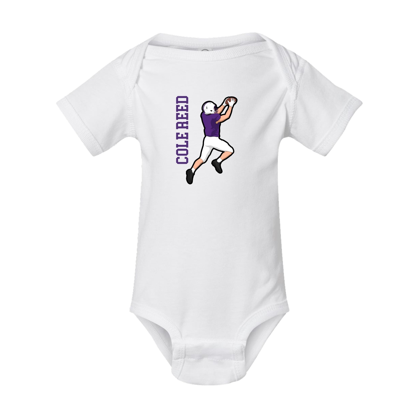 Baby Onesie — Name Vertical in White