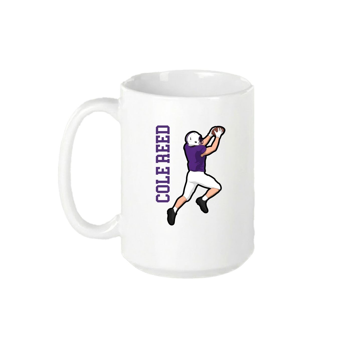 15oz Coffee Mug — Name Vertical in White