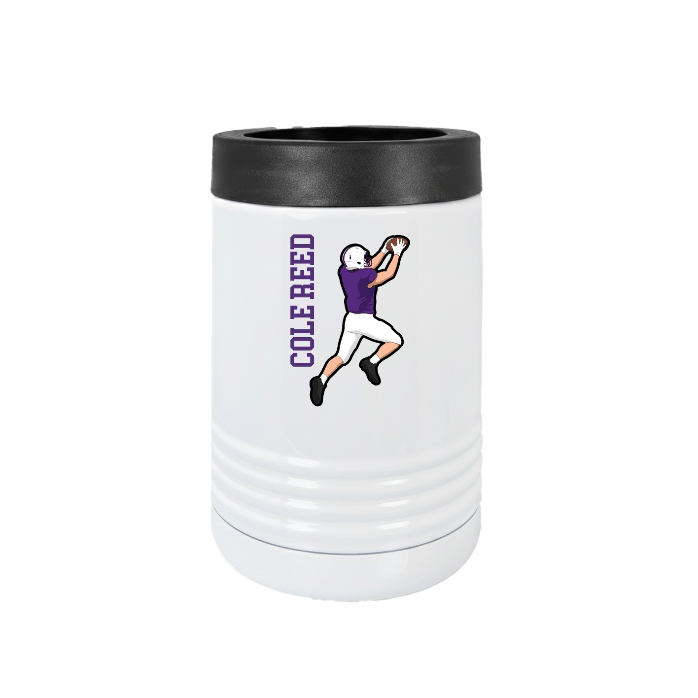 Beverage Holder — Name Vertical in White