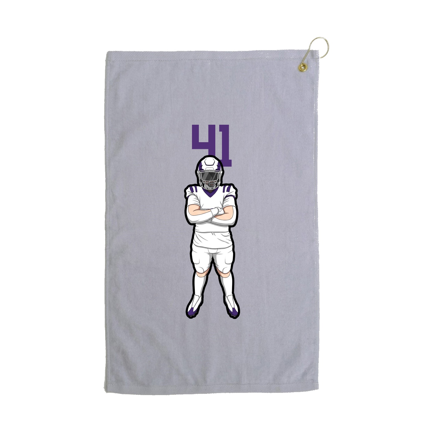 Golf Towel — Number Top in Grey