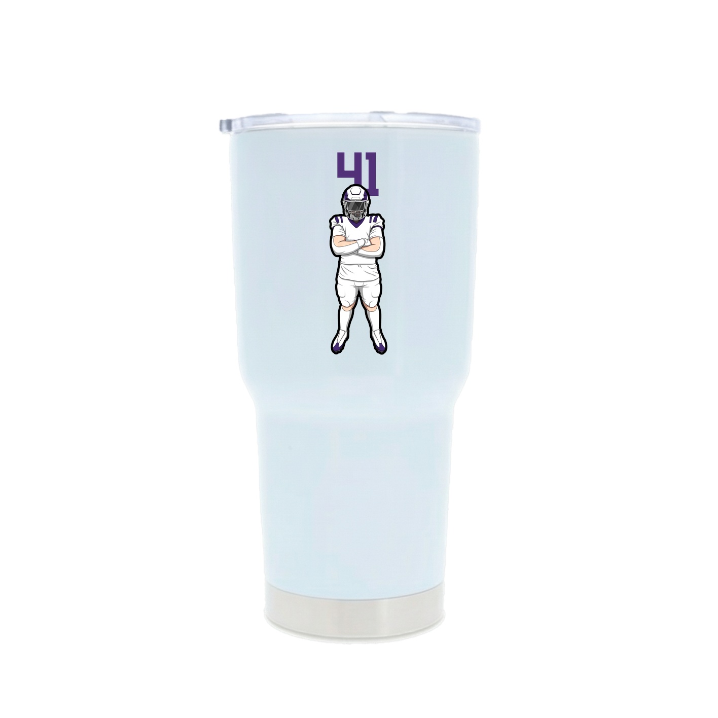 30oz Stainless Steel Tumbler — Number Top in White